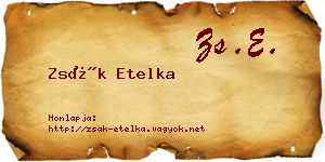 Zsák Etelka névjegykártya