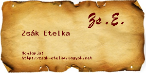 Zsák Etelka névjegykártya